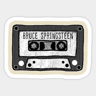 bruce springsteen cassette black and white Sticker